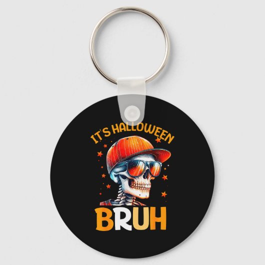 Bruh Halloween Boys Kids Halloween Skeleton  Sleutelhanger (Voorkant)