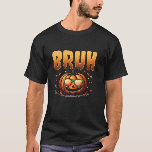 Bruh Halloween Grappig Pompoen Kostuum Kinder Meis T-shirt (Voorkant)