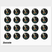 Bruh Halloween Meme Numbers Six Seven Skeleton Fun Ronde Sticker (Vel)