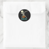 Bruh Halloween Meme Numbers Six Seven Skeleton Fun Ronde Sticker (Tas)