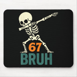 Bruh Halloween Meme Nummers Zes Zeven Skelet Pret Muismat