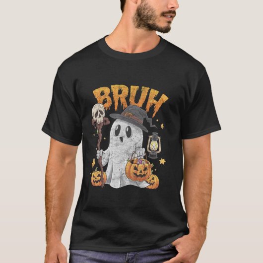 Bruh Halloween Schattige Ghost Trick or treat Snoe T-shirt (Voorkant)