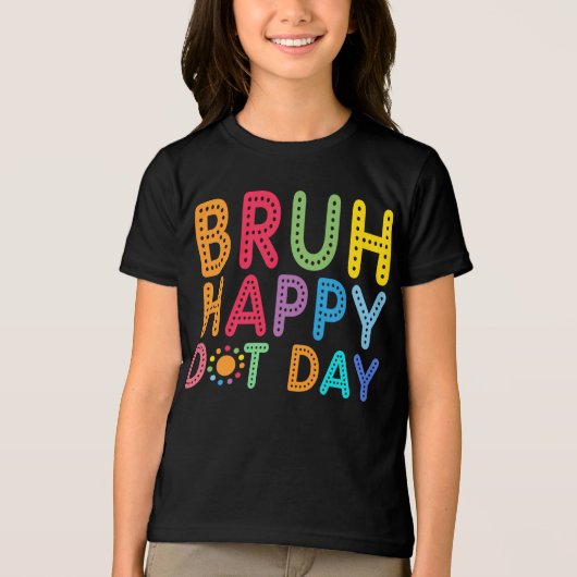 Bruh Happy Dot Day Funny kinder Boys Custom Tri-Blend Shirt (Voorkant)