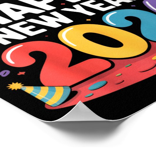 Bruh Happy New Year 2026 Fun Party Vibes Celebrati Poster (Hoek)