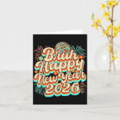 Bruh Happy New Year 2026 New Years Eve Party Famil Kaart (Gele Bloem)