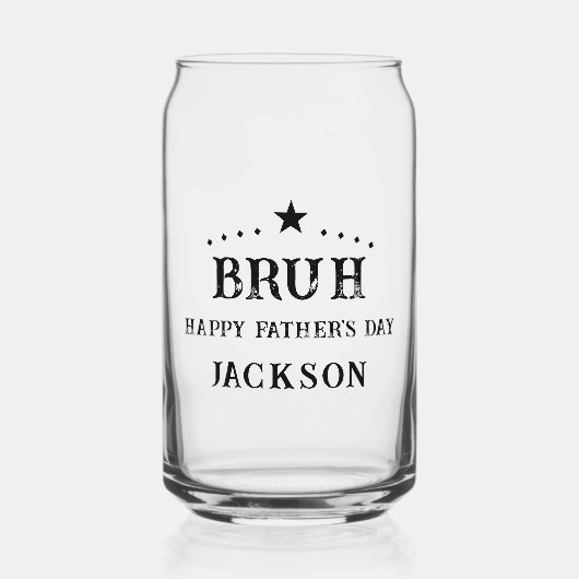 Bruh Happy Vaderdag Blikvorm Glas (Voorkant)