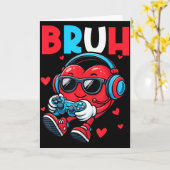 Bruh Hart Gamer Video Gaming Controller Valentijn Kaart (Gele Bloem)
