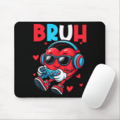 Bruh Hart Gamer Video Gaming Controller Valentijn Muismat (Met muis)