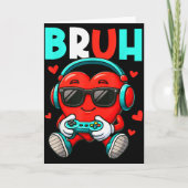 Bruh Heart Gamer Video Gaming Controller Valentijn Kaart (Voorkant)