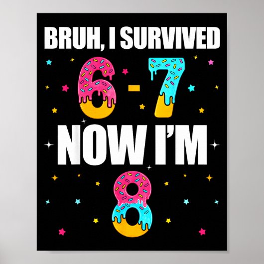 Bruh heeft 6 7 zes zeven overleefd ik ben 8 jaar o poster (Voorkant)