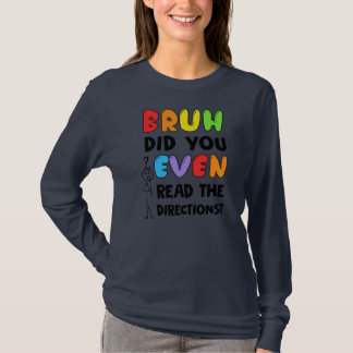 Bruh heeft je zelfs de richting van de leraar gele t-shirt