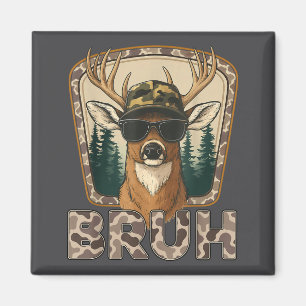 Bruh Hertenjager Funny Hertenjacht Camo Mannen Tie Magneet
