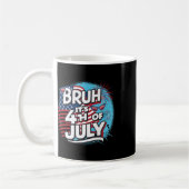 Bruh Het is 4 Juli Grappig Koel 4 Juli US FL Koffiemok (Links)