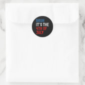 Bruh Het is de 4e juli Amerikaanse vlag patriottis Ronde Sticker (Tas)