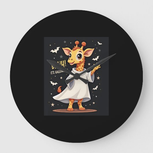 Bruh Het is Halloween Grappige Dabbing Geest Giraf Grote Klok (Voorkant)