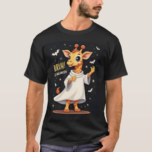 Bruh Het is Halloween Grappige Dabbing Geest Giraf T-shirt