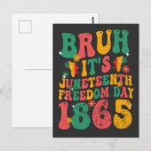 Bruh Het is Juneteenth Freedom Day 1865 Groovy Ret Briefkaart (Voorkant / Achterkant)
