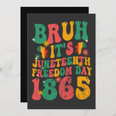 Bruh Het is Juneteenth Freedom Day 1865 Groovy Ret Kaart (Voorkant / Achterkant)
