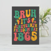 Bruh Het is Juneteenth Freedom Day 1865 Groovy Ret Save The Date (Staand voorkant)