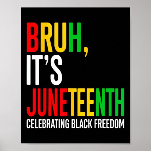 Bruh Het is Juneteenth Het vieren van Black Freedo Poster (Voorkant)