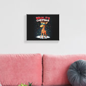 Bruh Het is kerst Giraffe Funny Dabbing Long Sle Canvas Afdruk (Insitu (Woonkamer))