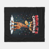 Bruh Het is kerst Giraffe Funny Dabbing Long Sle Fleece Deken (Voorkant (Horizontaal))