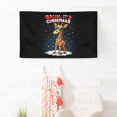 Bruh Het is kerst Giraffe Funny Dabbing Long Sle Spandoek (Insitu)