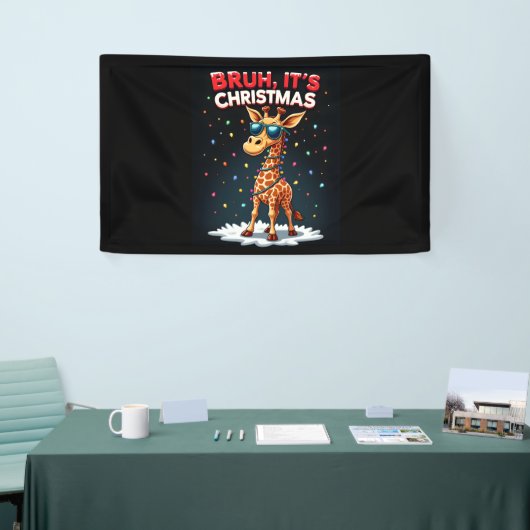 Bruh Het is kerst Giraffe Funny Dabbing Long Sle Spandoek (Beurs)