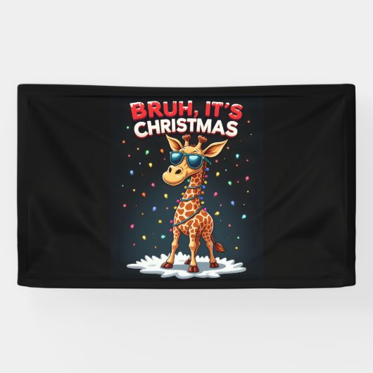 Bruh Het is kerst Giraffe Funny Dabbing Long Sle Spandoek (Horizontaal)