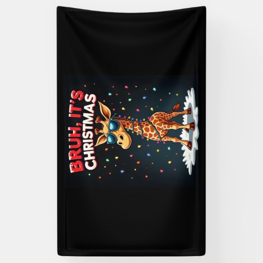 Bruh Het is kerst Giraffe Funny Dabbing Long Sle Spandoek (Verticaal)