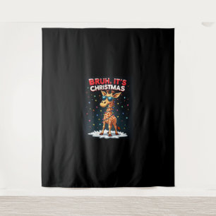 Bruh Het is kerst Giraffe Funny Dabbing Long Sle Wandkleed