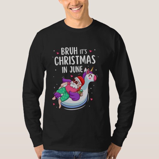 Bruh Het is Kerstmis in juni Eenhoorn Hawaiiaanse T-shirt (Voorkant)