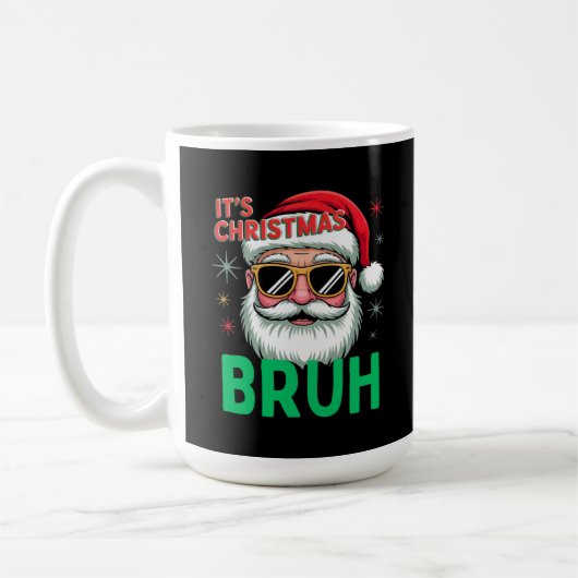 Bruh Het is Kerstmis Retro Santa Meme Grappige Ker Koffiemok (Links)