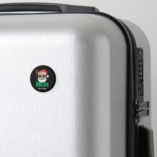 Bruh Het is Kerstmis Retro Santa Meme Grappige Ker Magneet (Insitu (bagage))