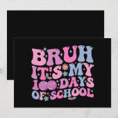 Bruh het is mijn 100 dagen schoolvlinderdisco kaart (Voorkant / Achterkant)