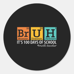 Bruh, het is mijn 100 dagen van de school Grappige Ronde Sticker