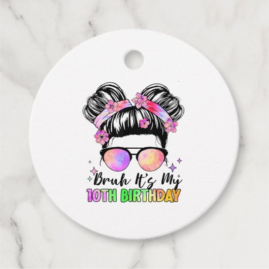 Bruh het is mijn 10e verjaardag 10 jaar oud bedankjes labels (Voorkant)