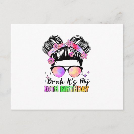 Bruh het is mijn 10e verjaardag 10 jaar oud briefkaart (Voorkant)