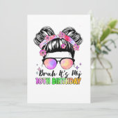 Bruh het is mijn 10e verjaardag 10 jaar oud kaart (Staand voorkant)