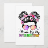 Bruh het is mijn 10e verjaardag 10 jaar oud kaart (Voorkant / Achterkant)