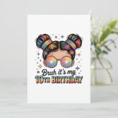 Bruh Het is mijn 10e verjaardagsfeestje Decor Girl Kaart (Staand voorkant)