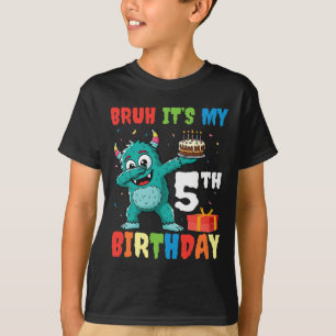 Bruh Het is mijn 5e verjaardag Halloween Monster D T-shirt