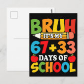 Bruh Het Is Mijn 67 33 Dagen School Briefkaart (Voorkant / Achterkant)