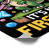 Bruh Het Is Mijn Eerste Dag Funny Dinosaur Gamer C Poster (Hoek)