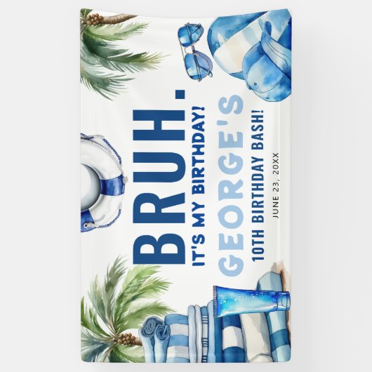 BRUH.. Het is mijn verjaardag! Jongen Verjaardagsf Spandoek (Verticaal)