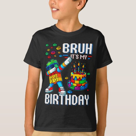 Bruh Het Is Mijn Verjaardag Master Bouwer Dabbing  T-shirt (Voorkant)