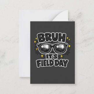 Bruh Het Is Veld Dag T-shirt Grappige Kinderen Sch Notitiekaartje