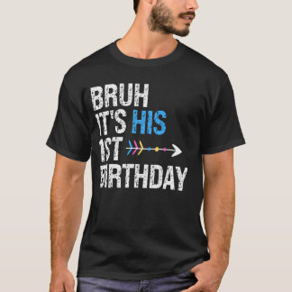 Bruh Het is zijn 1e verjaardag Koning Happy Crown T-shirt