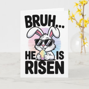 Bruh Hij Is Opgestaan Pasen Kaart Grappig Religieu