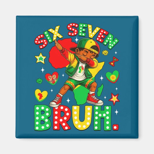 Bruh History Dabbing 67 African American Seven Bla Magneet (Voorkant)